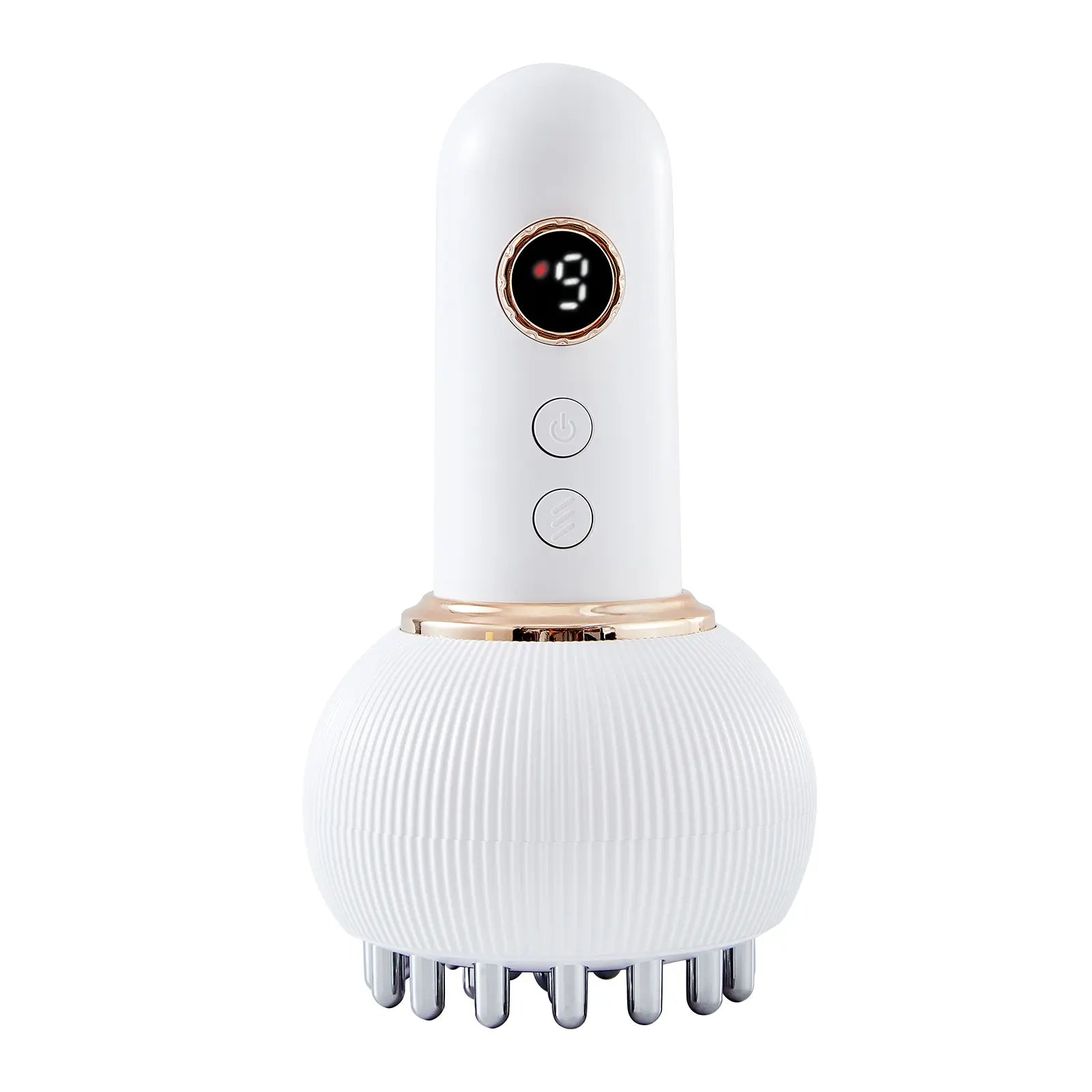 Professional Handheld Massager for Muscle & Lymphatic Support - Rechargeable Device with Heat & Vibration for Full-Body Care on Neck, Back, Arms, Waist, Belly & Legs, Portable White Gift